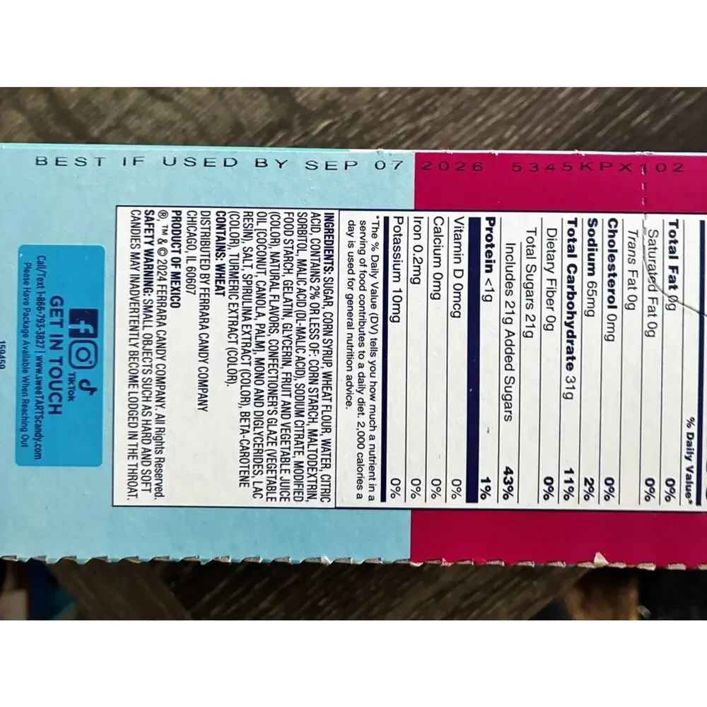 SweeTARTS MEGA Rope Candy Pack of 24 Soft Chewy Sweet and Tart Treats